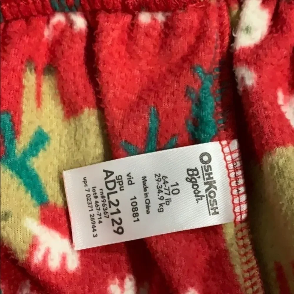 Oshkosh Girls Fleece Holiday Pj Set Size 10 Moose